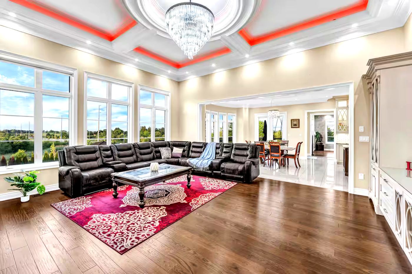Grand Family Room · Chandelier