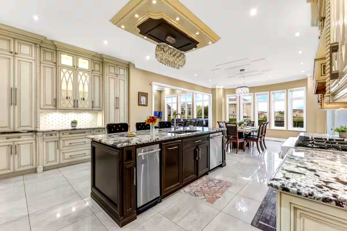 Gourmet Kitchen · Crystal Chandelier